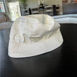 Prada Ivory Bucket Hat